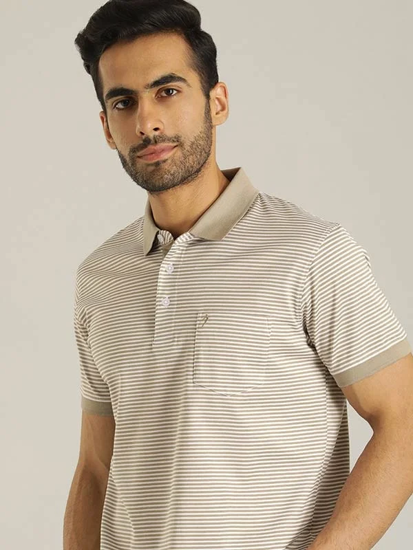 Rugged Basics Men Striped Polo T-Shirt