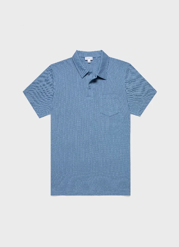 Earthy Fit Men's Riviera Polo Shirt in Como Blue