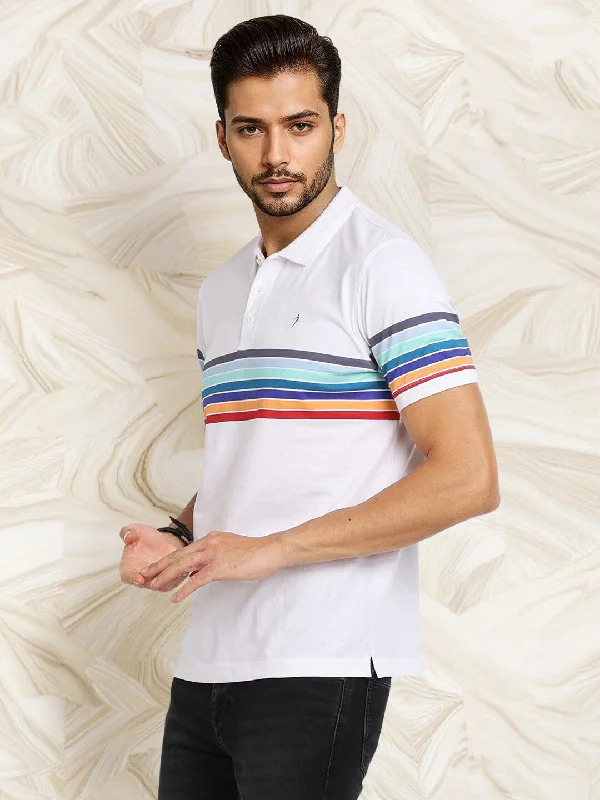 Relaxed Sport Look Men Striped Polo T-Shirt