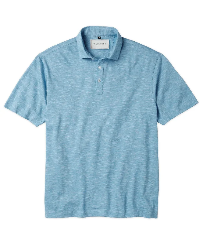 Relaxed Patterns Look Slub Cotton Birdseye Polo Shirt