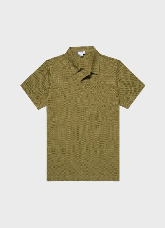 Urban Pastels Men's Riviera Polo Shirt in Matcha Green