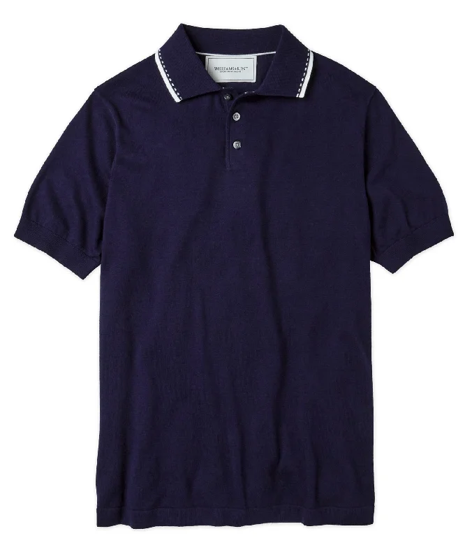 Elevated Weekend Retro-Tipped Fully Fashioned Polo Shirt