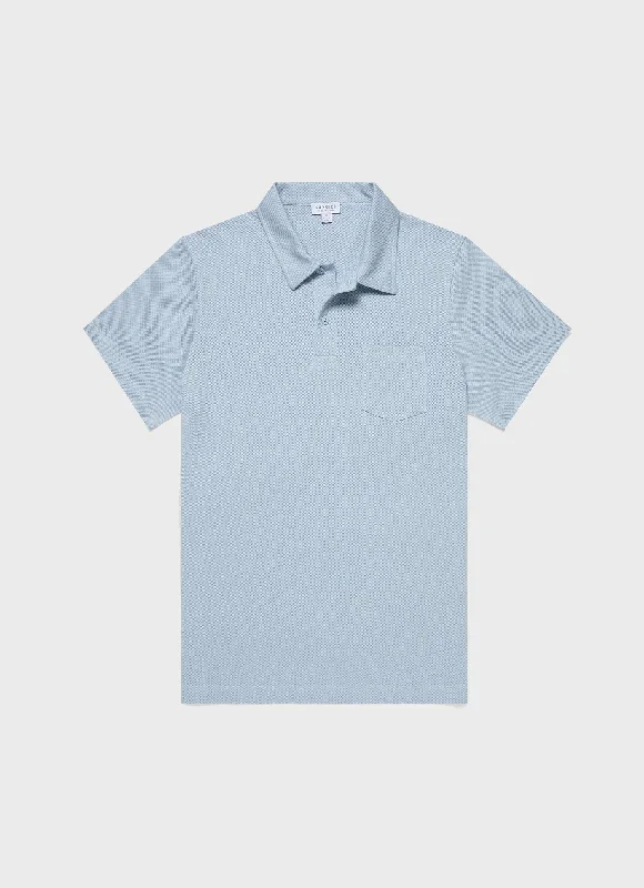 Relaxed Outerwear Men's Riviera Polo Shirt in Blue Mist