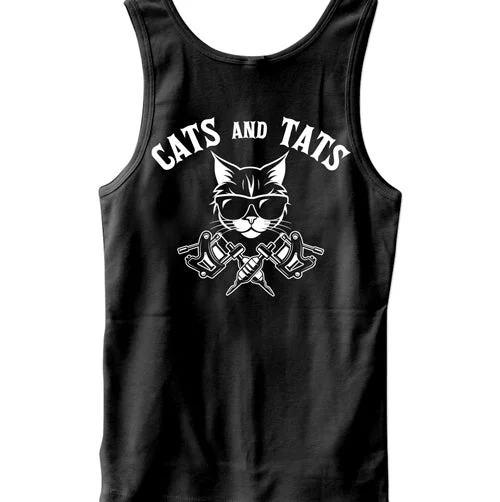 Fashionable Fit Cats and Tats Men's Tank Top