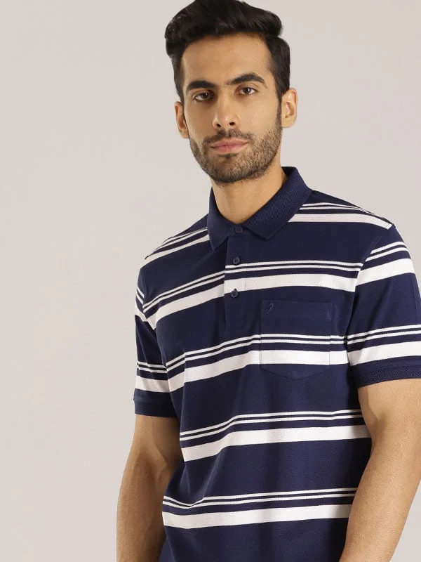 Weekend Rugged Men Striped Polo T-Shirt