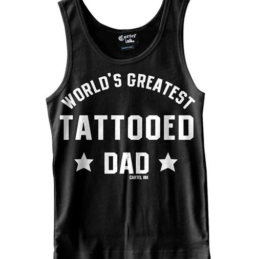 Smart Monochrome World's Greatest Tattooed Dad Men's Tank Top