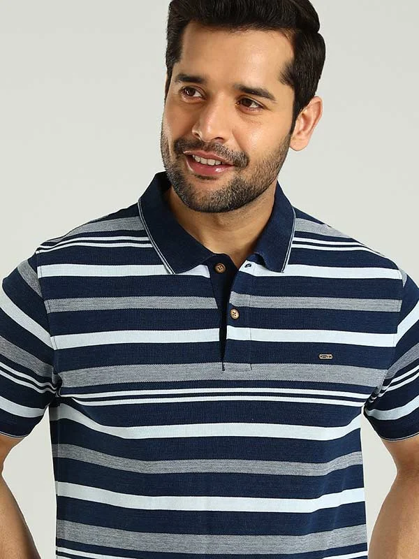 Smart Patterns Men Striped Polo T-Shirt