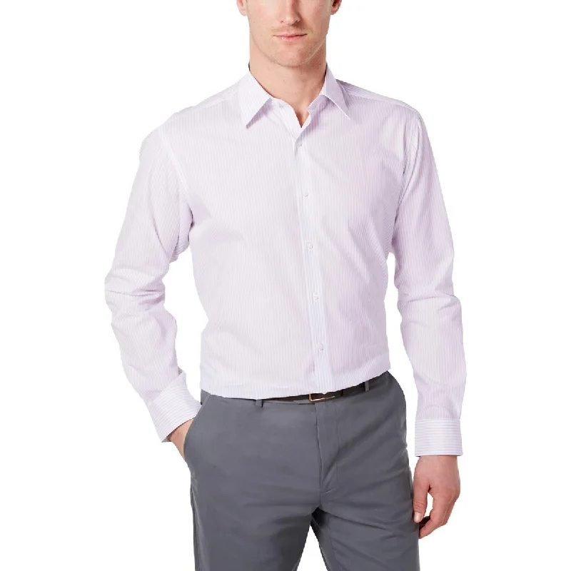 High-End Street Club Room Mens Slim Fit Striped Dress Shirt