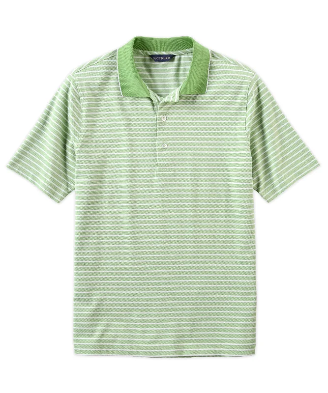 High-End Street Stretch Cotton Stripe Polo Shirt