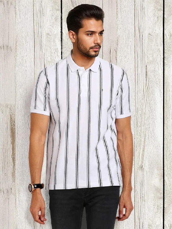 Smart Fitwear Men Striped Polo T-Shirt