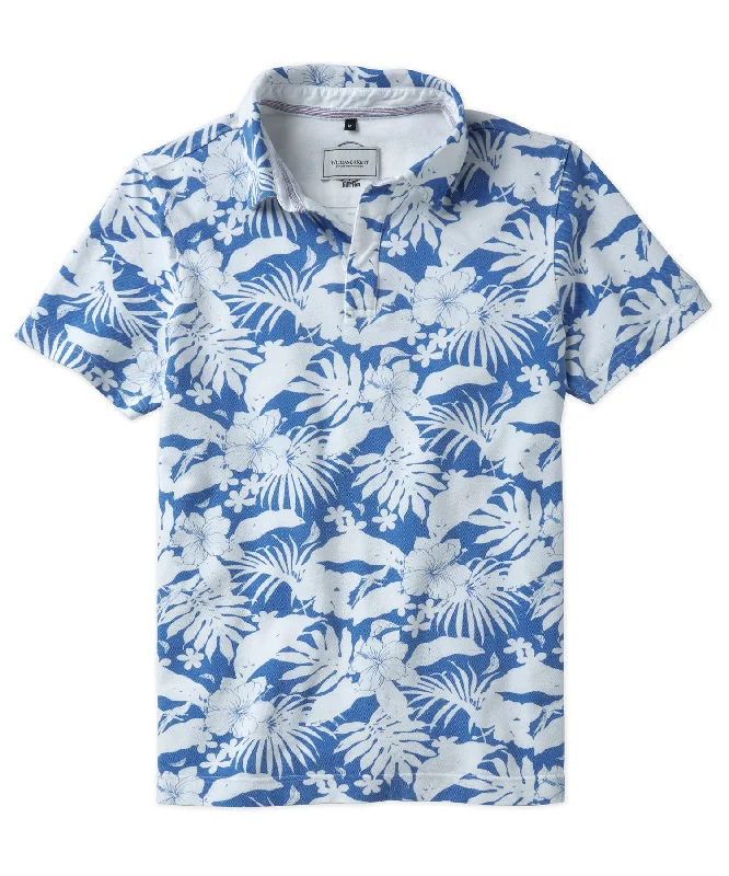 Relaxed Casualwear Hibiscus Print Polo Shirt