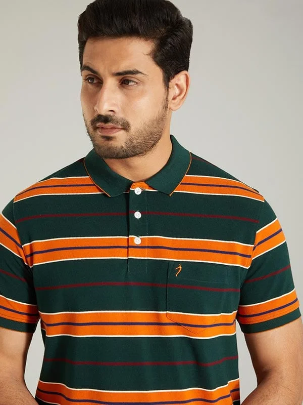 Weekend Edge Men Striped Polo T-Shirt