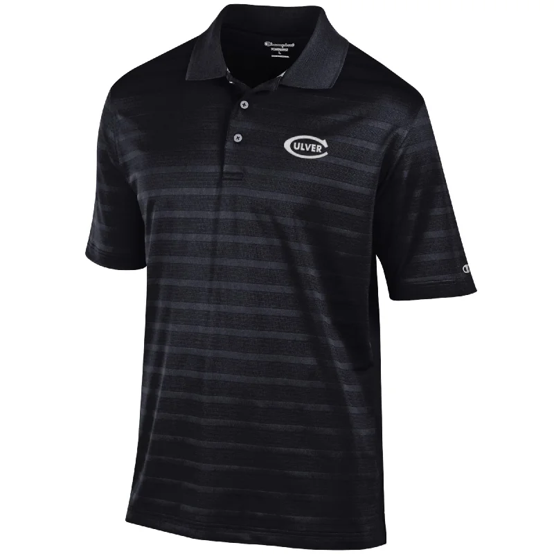 Weekend Edge Champion Textured Stripe Polo - Black