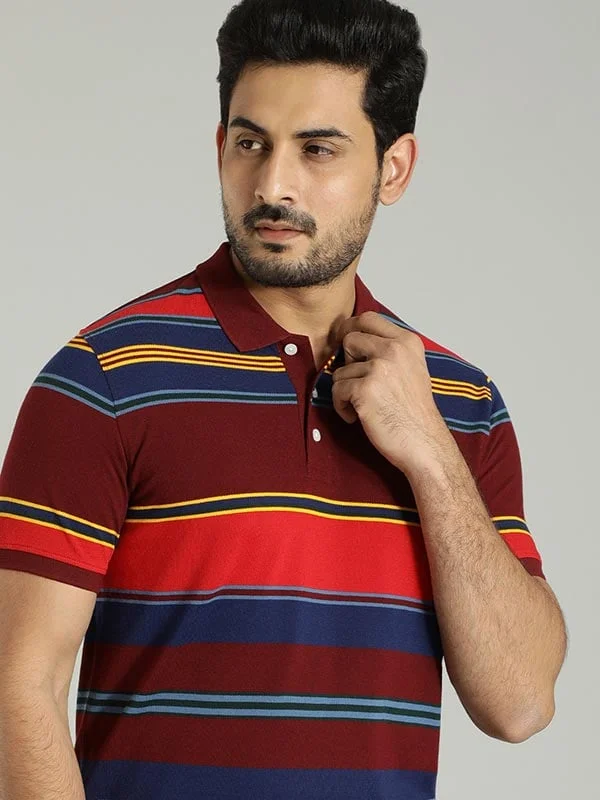 Rugged Weekend Men Striped Polo T-Shirt