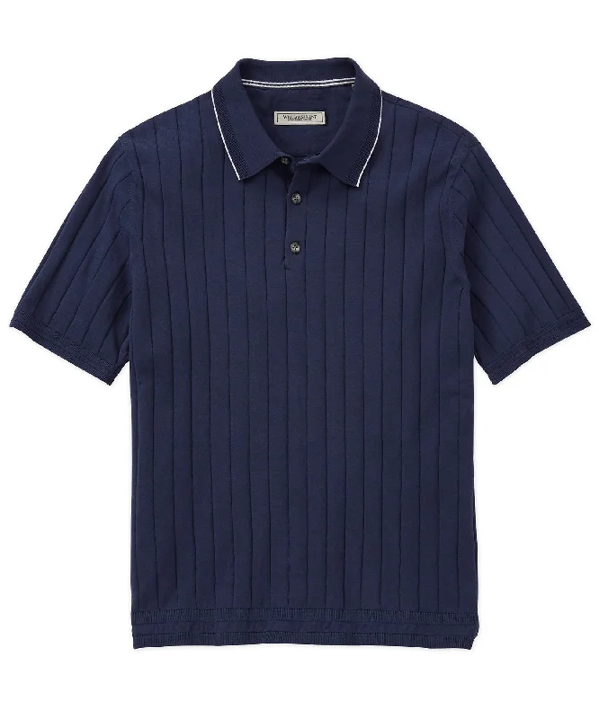 Sophisticated Tailoring Vertical Ribbed Tipped Polo Shirt