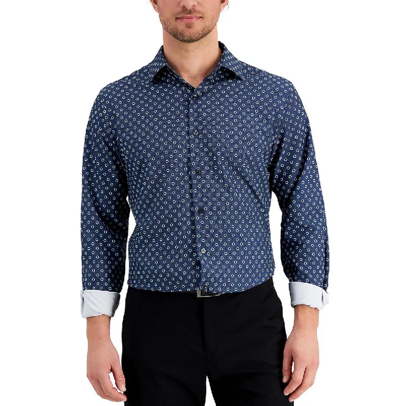 Sporty Fitwear Alfani Mens Slim Geo Print  Button-Down Shirt