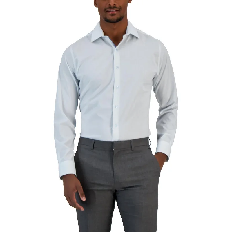 Sophisticated Weekend Bar III Mens Window Pane Stretch Button-Down Shirt