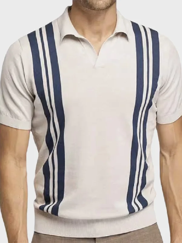 Monochrome Street Striped Summer Polo Shirt