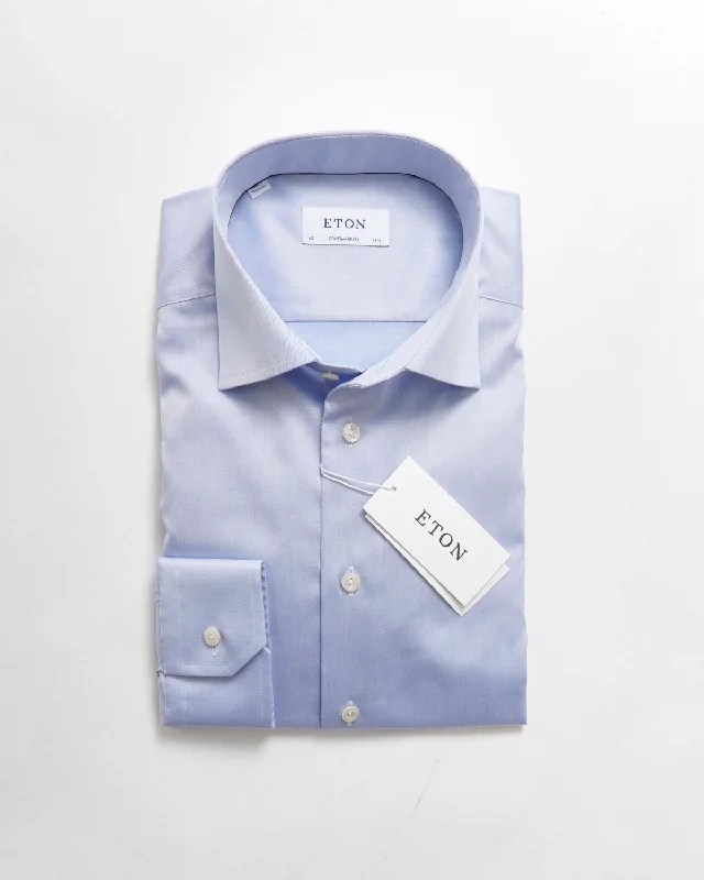 Tailored Elegance Signature Twill Light Blue Contemporary Dress Shirt