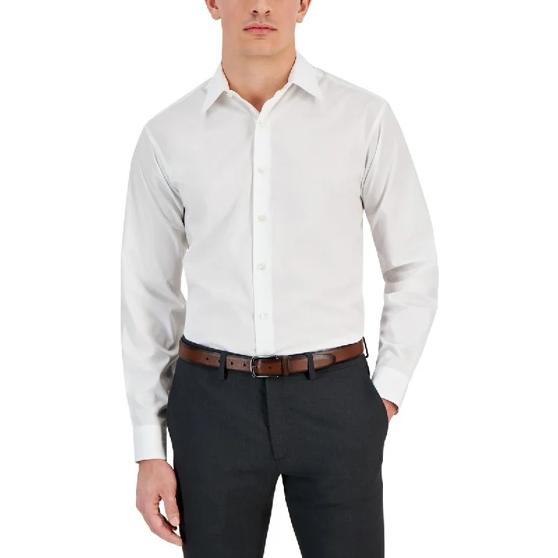 Sporty Fit Look Club Room Mens Collar Cotton Button-Down Shirt