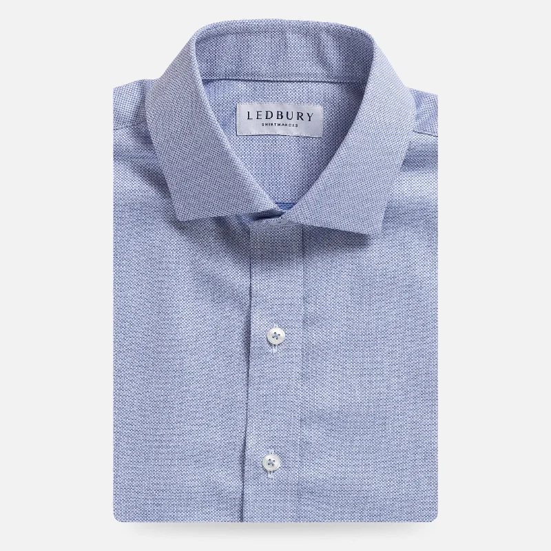 Contemporary Patterns Look The Light Blue Caven Textured Weave Custom Shirt