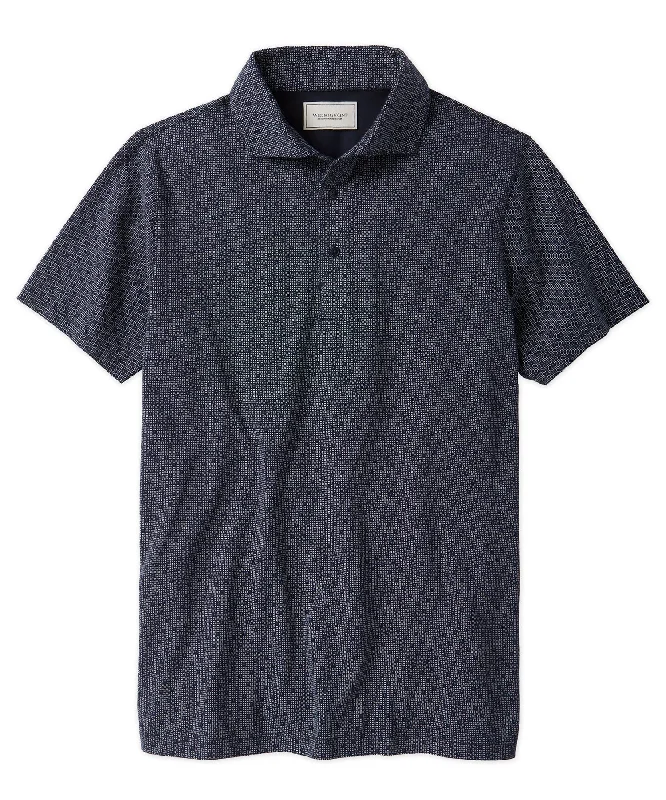 Simplified Chic Tonal Geo Print Polo Shirt