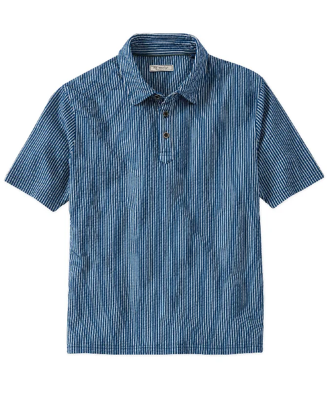 Minimalist Weekend Short Sleeve Seersucker Garment Dyed Polo