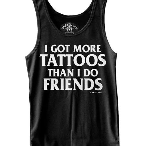 Sporty Fitwear I Got More Tattoos Than I Do Friends Men's Tank Top