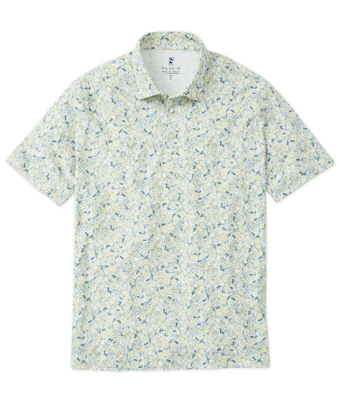 Relaxed Monochrome Look Lemon Print Button-Down Polo Shirt