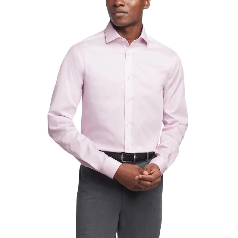 Neutral Fitwear Calvin Klein Mens Stretch Cotton Button-Down Shirt