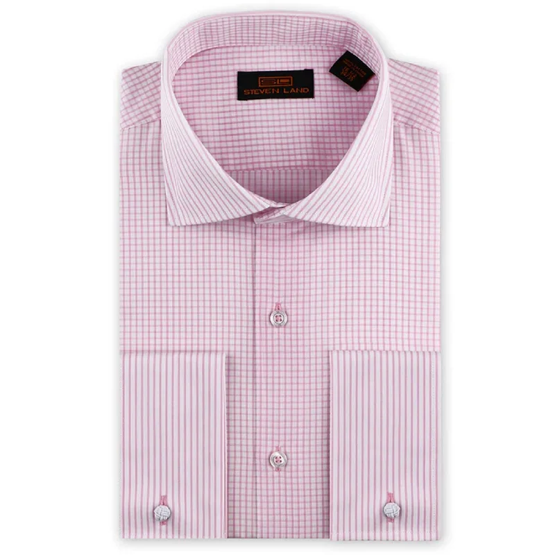 Neutral Sportwear Steven Land Checks & Stripe’s French Cuff &  Spread collar Dress Shirt/Ds2207