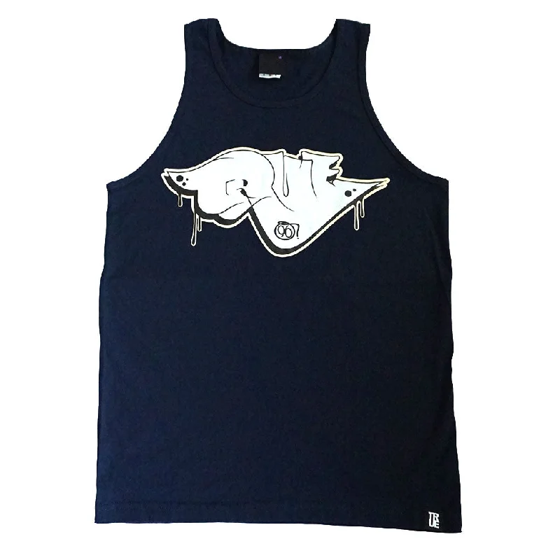 Modern Chic Look True Mens Throwie Tank Top Navy