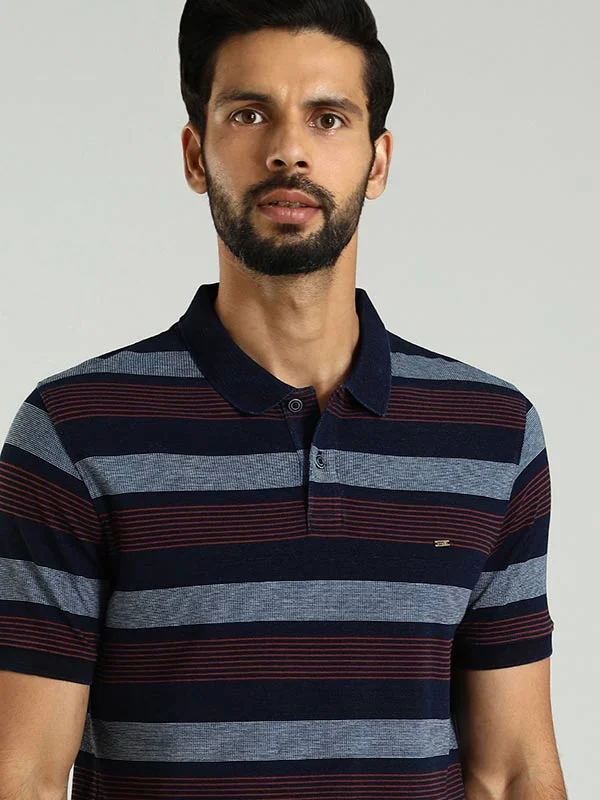 Sporty Modern Men Striped Polo T-Shirt