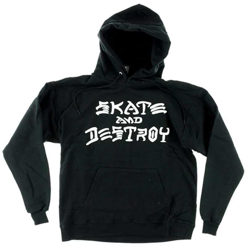 Stylish Comfort Thrasher SK8 & Destroy Men's L/S Hoodie - Black