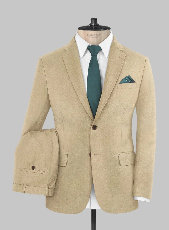 Smart Relaxed Marco Stretch Tan Wool Suit