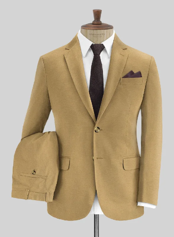 High-End Fit Khaki Stretch Chino Suit