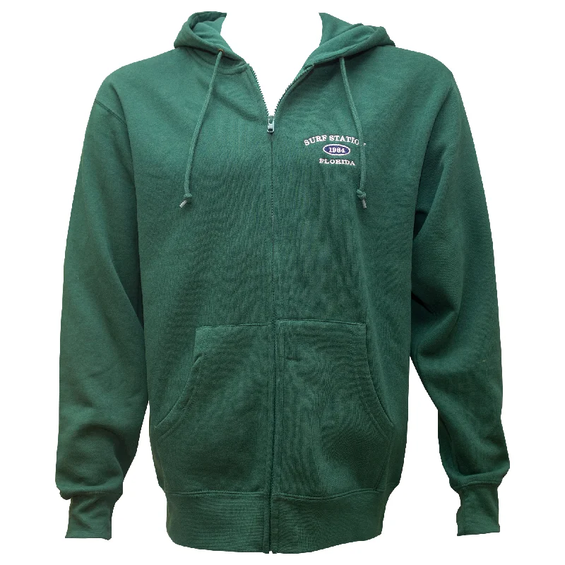 Contemporary Sport Look Surf Station Varsity Men's L/S Hoodie - Green