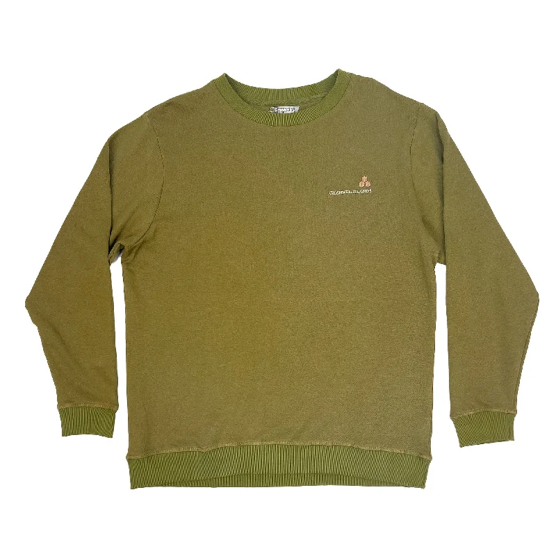 Soft Fitwear Channel Islands Mid Crew Men's L/S Sweater - Olive