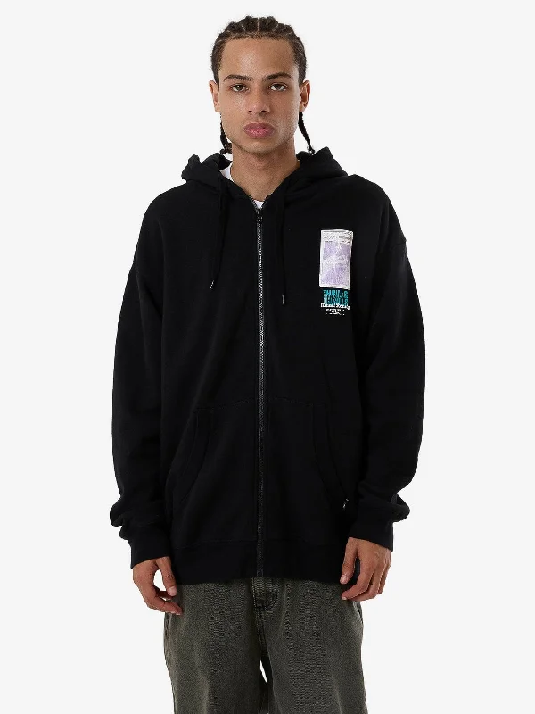 Soft Classics Natural Remedy Zip Hood Fleece - Black