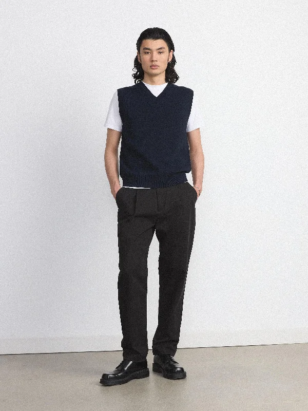 Elevated Fitwear The V Neck Sweater Vest in Deep Blue