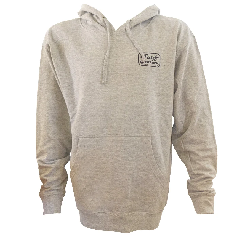 Soft Classics Surf Station Mechanic Logo Men's L/S Hoodie - Heather Grey