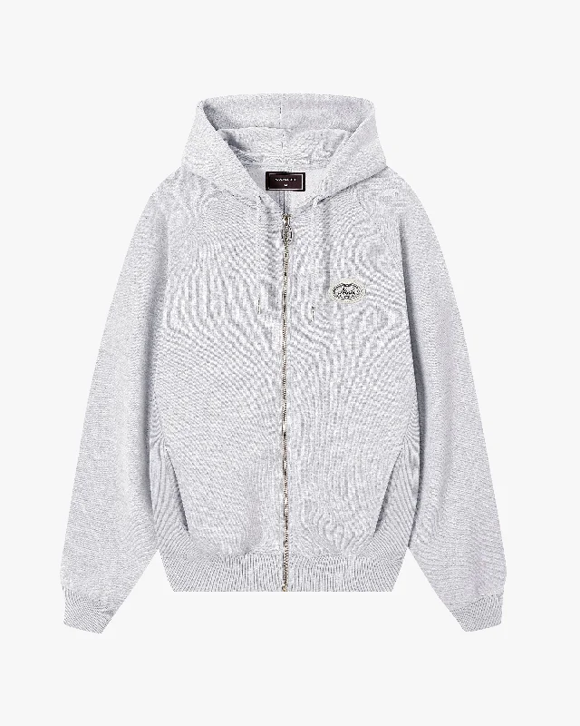 Earthy Fit ESSENTIALS ZIP-UP HOODIE GREY MELANGE