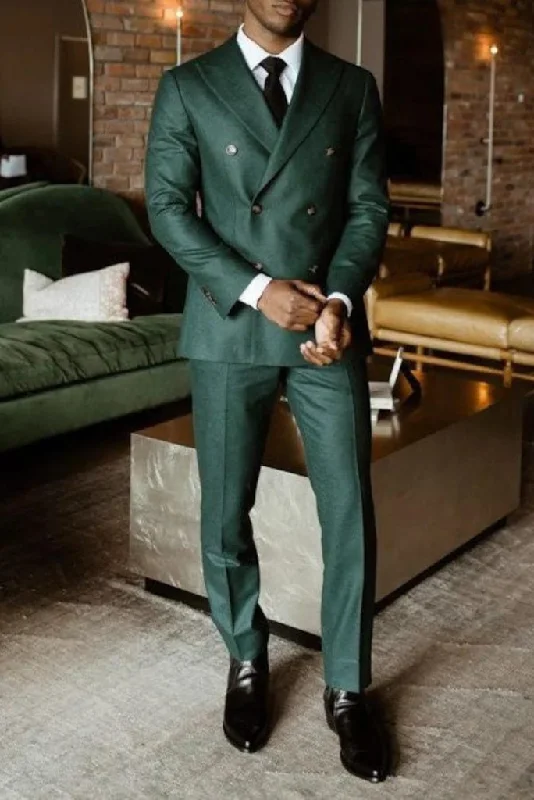 Relaxed Casualwear Suits for men, Men Suit, Formal Fashion Green Suit, Groom Wear Suit, Double breasted suit, groomsmen suit party wear suit