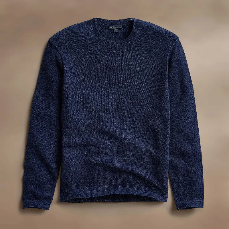 Smart Relaxed Soft Featherweight Cashmere Crew - Navy