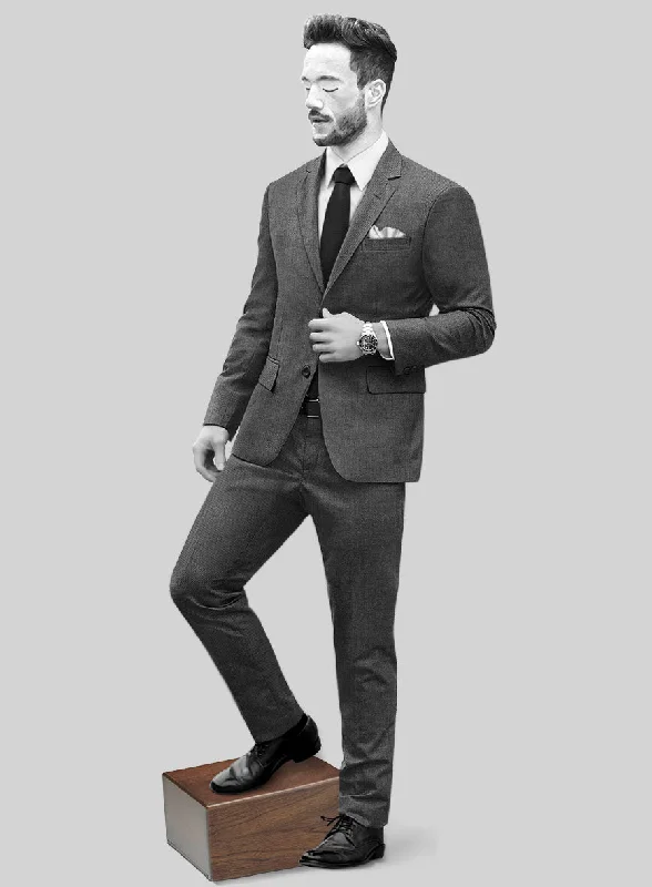 Minimalist Weekend Napolean Gray Birdseye Wool Suit