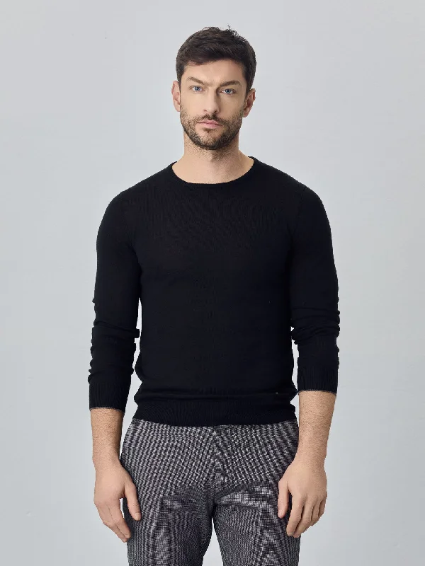 High-End Street Crew Neck Sweater With Long Sleeves In Extra Fine Merino Wool