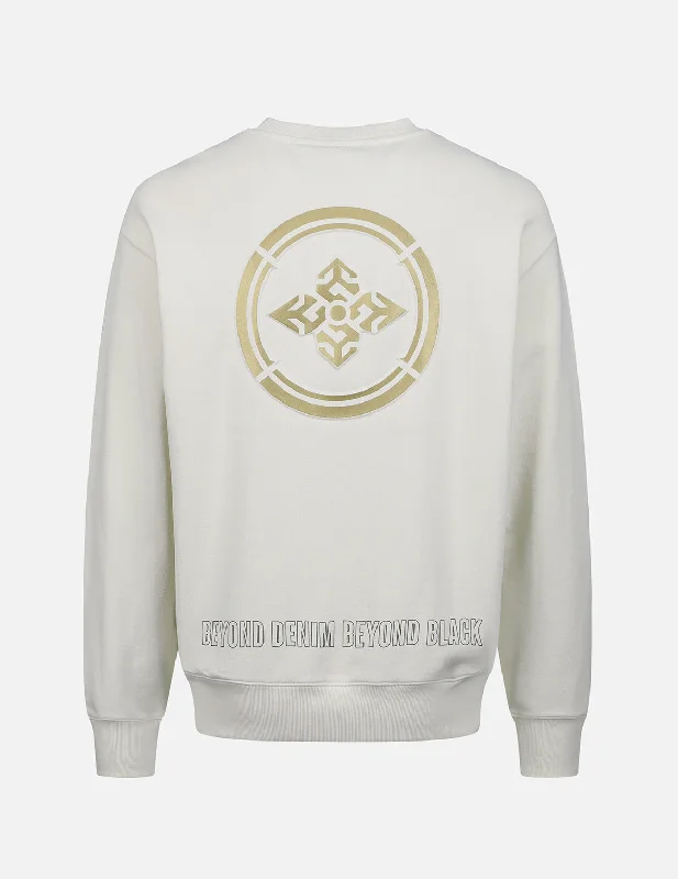 Contemporary Sport Look Foil Kamon Print Sweatshirt