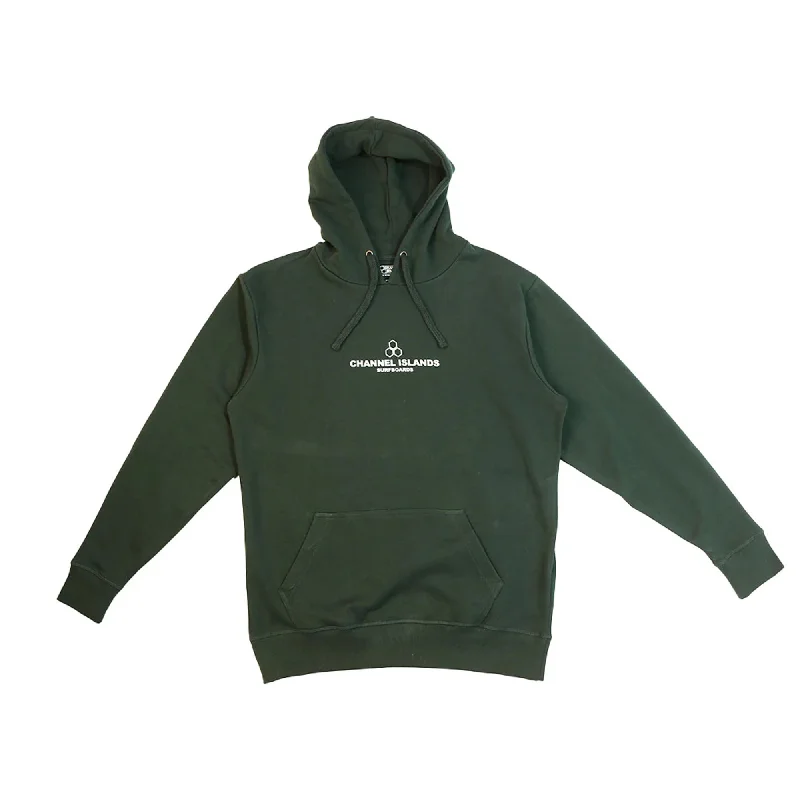 Sporty Fit Look Channel Islands Style Light Men's Hoodie - Forest Green