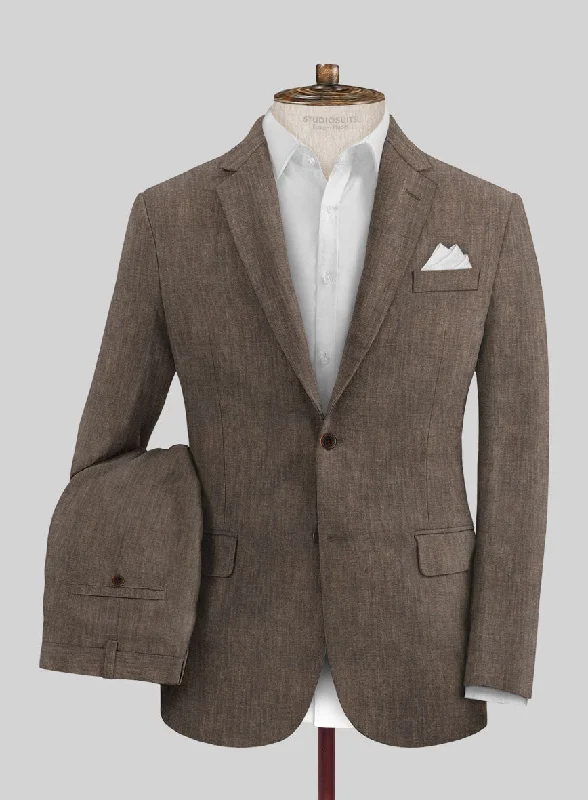 Sleek Weekend Stylbiella Spring Brown Linen Suit