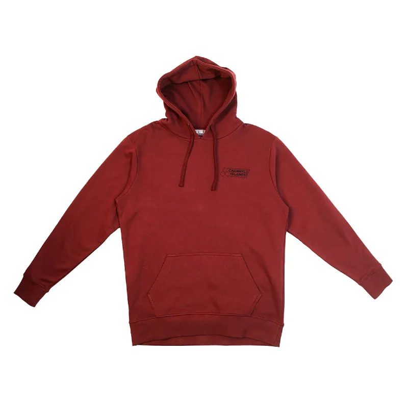 Modern Chic Outfit Channel Islands Solid Flag Men's Hoodie - Maroon